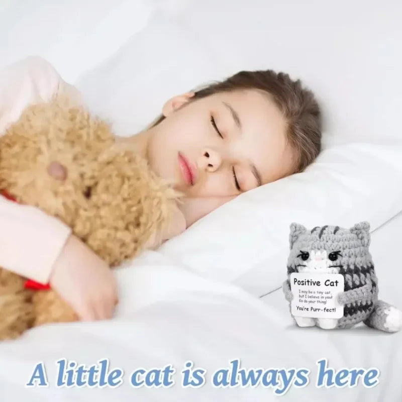 ⭐ Emotional Support Cat | Handgehäkelte Katze Lustig | Mutmacher Geschenk | Deko