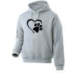⭐ Hunde Pfoten Hoodie | Süßer Herz-Print | Unisex Pullover Langarm Herbst Winter