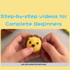 ⭐ Häkelset Bär & Löwe | DIY Amigurumi Kit für Erwachsene | Garn & Nadel | Tiere selber machen