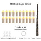 Halloween LED Floating Candles Magic Wand Remote Hanging Operated Potter Harries Battery Floating Candles Warm Light Decoration