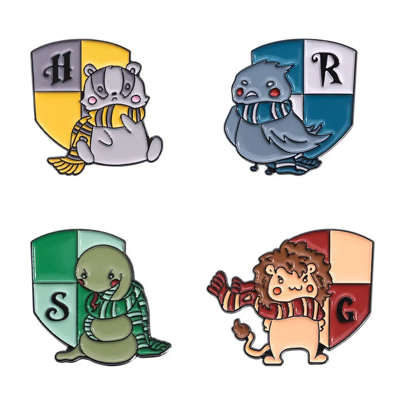 ⭐ Harry Potter Tier Emaille Pin | Patronus Brosche | Hogwarts Haus-Tiere Anstecker