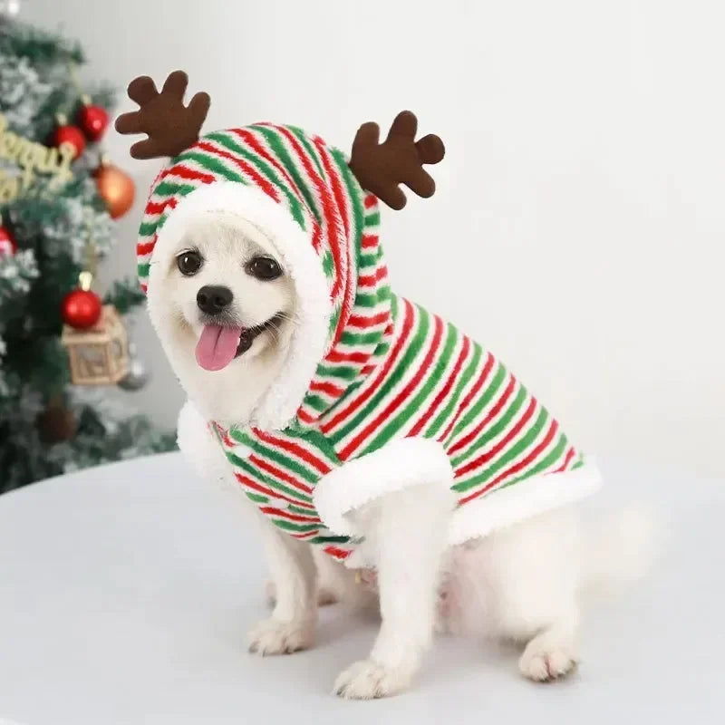 ⭐ Hunde Fleeceweste Weihnachten | Korallenfleece Warm & Weich | XS-2XL | Santa & Elch