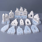 3D Mosque Shape Silicone Mold Hollow House Plaster Ornaments Mould Ramadan Holiday Gift Candle Gypsum Mold Home Decor Supplies