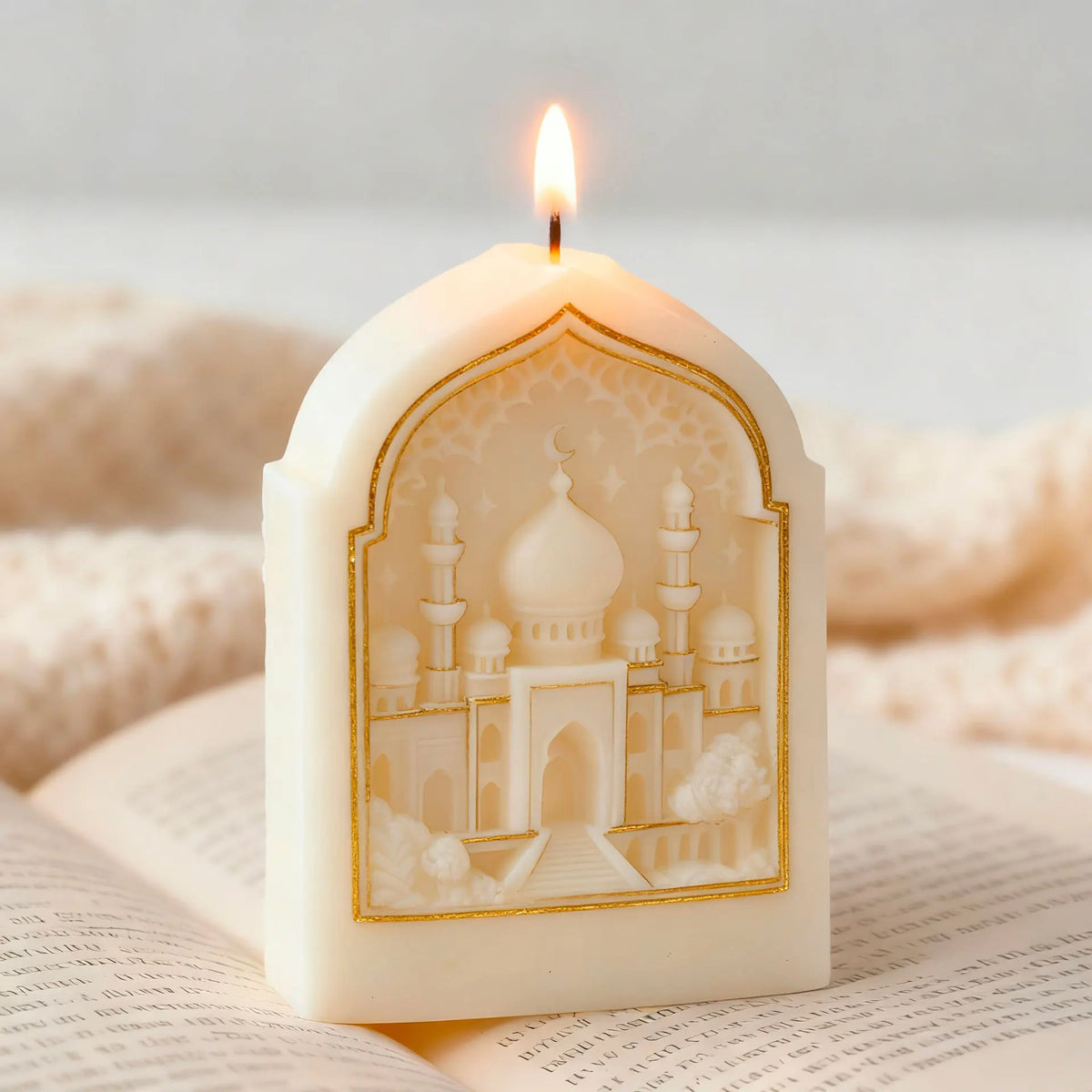 DIY Eid Mubarak Ramadan Star Moon Series Silicone Mold Handmade Aroma Cylinder Candle Molds Islam Muslim Building Ramadan Mould