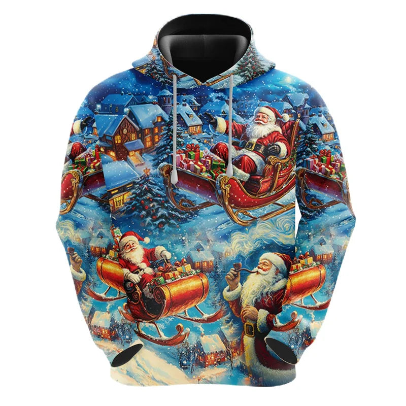 ⭐ 3D Santa Hoodie Familie | Weihnachtsmann Pullover für Kinder & Erwachsene | XS-6XL