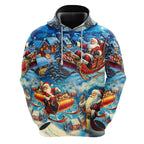 ⭐ 3D Santa Hoodie Familie | Weihnachtsmann Pullover für Kinder & Erwachsene | XS-6XL