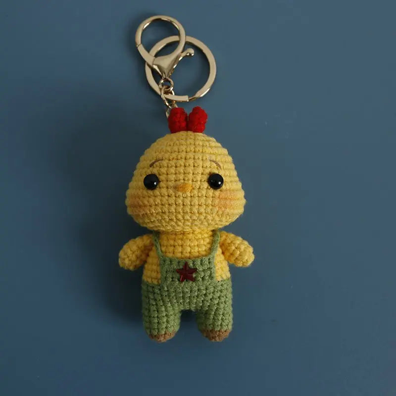 Cute Monkey Dragon Bag Knitting Yarn Keychain Pendant Cartoon Doll Decoration Couple Gift Knit Crochet Supplies