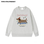 ⭐ Dackel Plüsch Hoodie Damen | Korean Style Oversized | Y2K Kawaii Pullover 2025