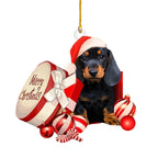⭐ Dackel Weihnachtsbaum Anhänger | Lustiger Hunde Christbaumschmuck | Deko & Geschenk