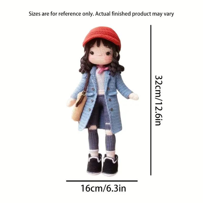 ⭐ Häkelset Puppe DIY | Amigurumi Kit Mädchen | Beweglich mit Draht | Garn & Nadel