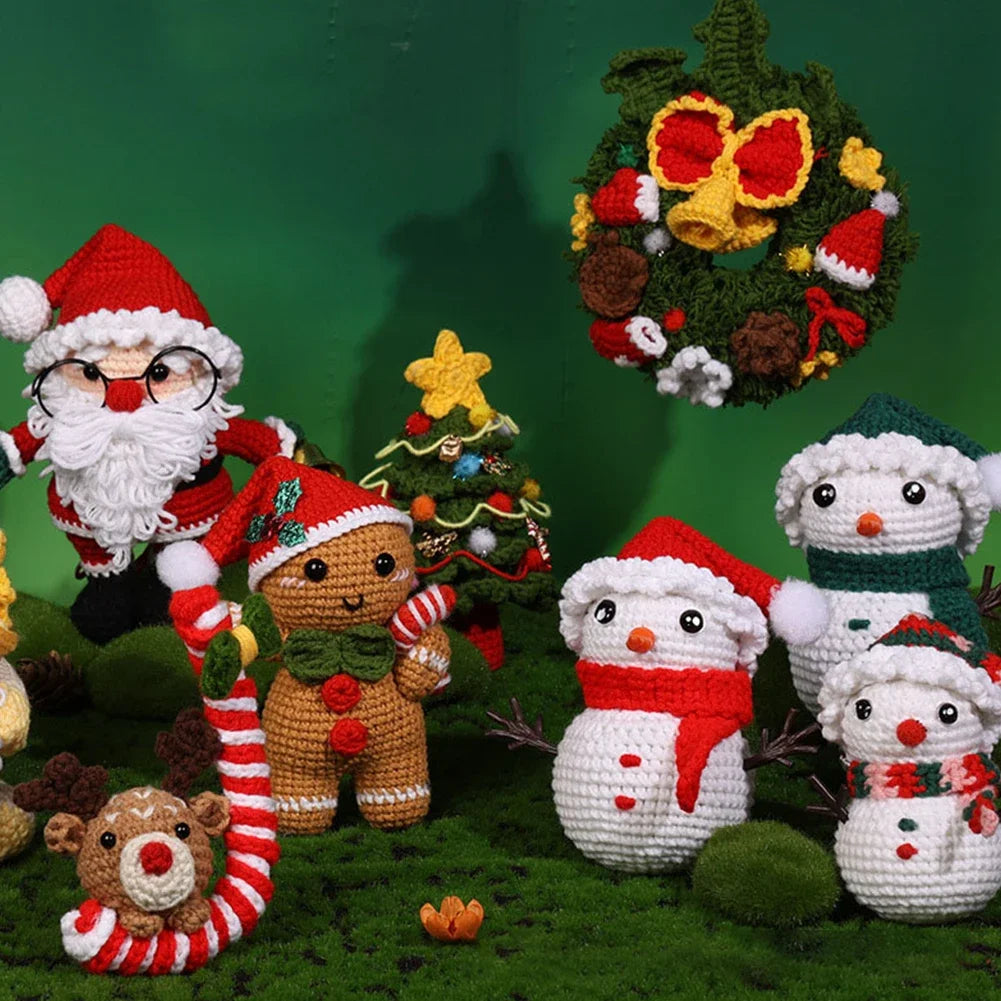 ⭐ DIY Häkelset Weihnachtskranz | Anfänger Kit mit Video-Anleitung | Santa & Schneemann