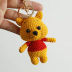 Handmade Crochet Stuffed Key Chain Cartoon Knitted Cartoon bear Rabbit Doll Key Ring Pendant for Boys Schoolbag Key chain