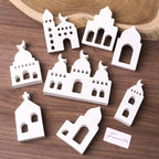 3D Mosque Shape Silicone Mold Hollow House Plaster Ornaments Mould Ramadan Holiday Gift Candle Gypsum Mold Home Decor Supplies