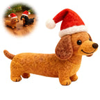 ⭐ Filz Dackel Weihnachtsdeko | Handgefertigter Anhänger 10cm | Santa Mütze | Hundeliebhaber