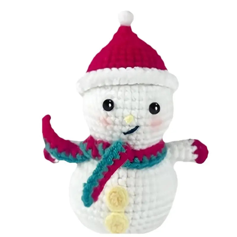 BSEVB-Christmas Snowman Crochet Kit For Adults With Yarn Hook, Video Tutorials& Easy Craft Supplies For Women