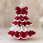 ⭐ DIY Häkelset Weihnachtsbaum | 20cm Tannenbaum mit Perlen & Schleife | Anfänger Kit