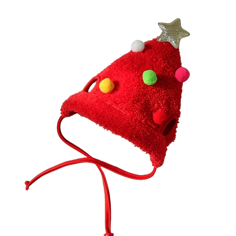 ⭐ Weihnachtsbaum Mütze für Hunde & Katzen | Lustiges Kostüm mit Stern | Weich & Fotogen