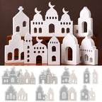 3D Mosque Shape Silicone Mold Hollow House Plaster Ornaments Mould Ramadan Holiday Gift Candle Gypsum Mold Home Decor Supplies