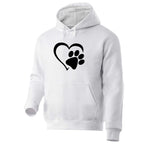 ⭐ Hunde Pfoten Hoodie | Süßer Herz-Print | Unisex Pullover Langarm Herbst Winter