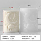 DIY Eid Mubarak Ramadan Star Moon Series Silicone Mold Handmade Aroma Cylinder Candle Molds Islam Muslim Building Ramadan Mould