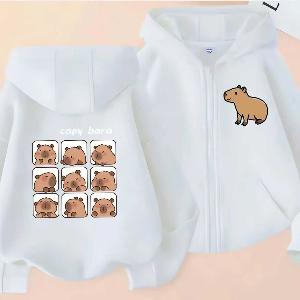 ⭐ Kinder Capybara Hoodie | Lustiger Zip Up Reißverschluss | Manga Sweatshirt Jungen Mädchen