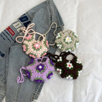 ⭐Handgehäkelte Blumen Umhängetasche | Stoffgarn Schultertasche | Süße Strick Armpit Bag