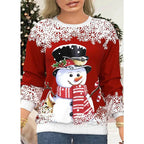 ⭐ Damen Weihnachts Sweatshirt 3D Schneemann | Oversized Pullover | Leichter Y2k Style