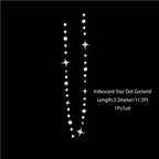 Iridescent Star Moon Circle Garland Ramadan EID Mubarak Birthday Party Decorations Hanging Crescent Twinkle Little Star Streamer