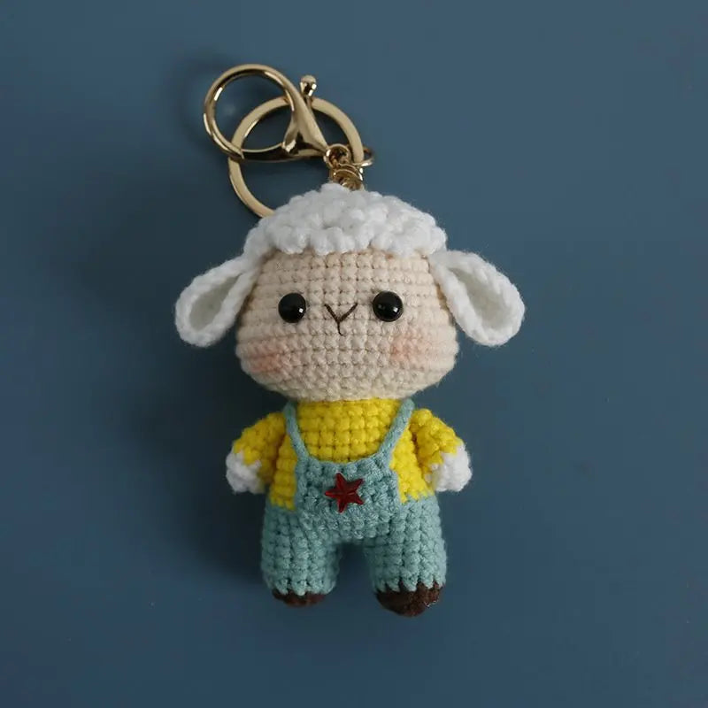 Cute Monkey Dragon Bag Knitting Yarn Keychain Pendant Cartoon Doll Decoration Couple Gift Knit Crochet Supplies