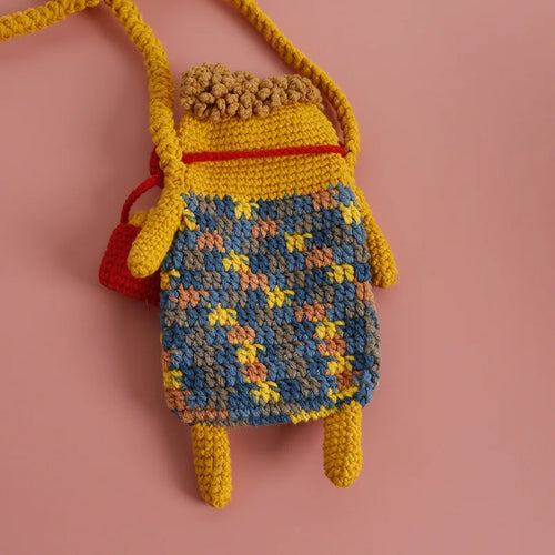 ⭐Handgehäkelte Wurstlippen Tasche | Lustige Umhängetasche | Ugly Cute Handyhülle