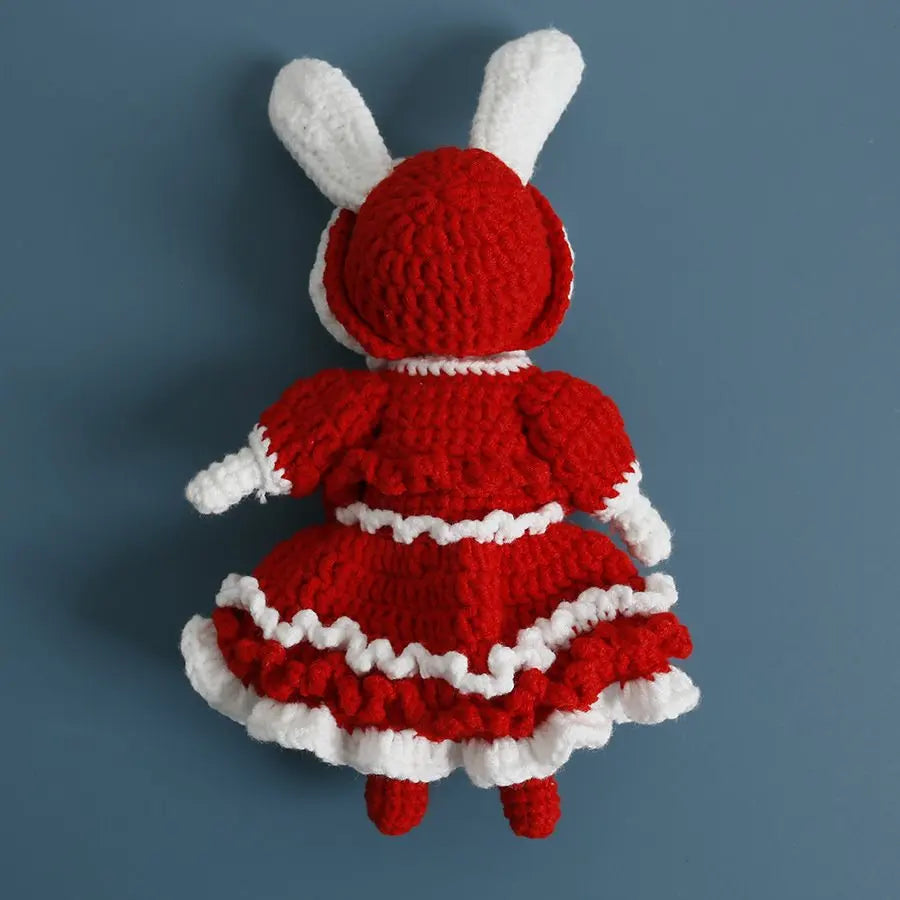Handmade Knitting Cute Rabbit Doll Keychains Cute Crochet Keyrings For Car Keys Handmaking Knitted Bunny Keychain Bag Pendant