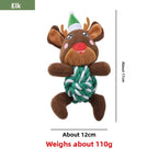 ⭐ Hunde Spielzeug Weihnachten | Plüsch & Tau mit Quietscher | Zahnpflege Welpen | Santa & Elch