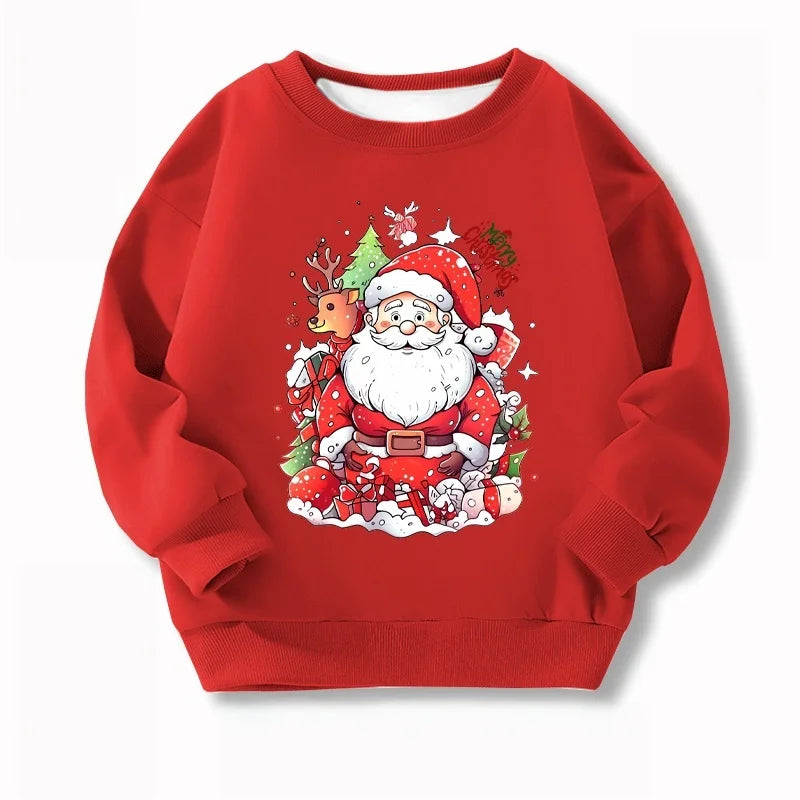 ⭐ Santa Claus Langarm Shirt | Weihnachtsmann Kostüm Oberteil | Unisex Rot | S-XXL