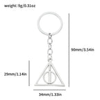 Harry Potter Keychain Movie Deathly Hallows Pendant Keychain Men Women Backpack Pendant Jewelry Accessories Gifts