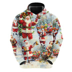 ⭐ 3D Santa Hoodie Familie | Weihnachtsmann Pullover für Kinder & Erwachsene | XS-6XL