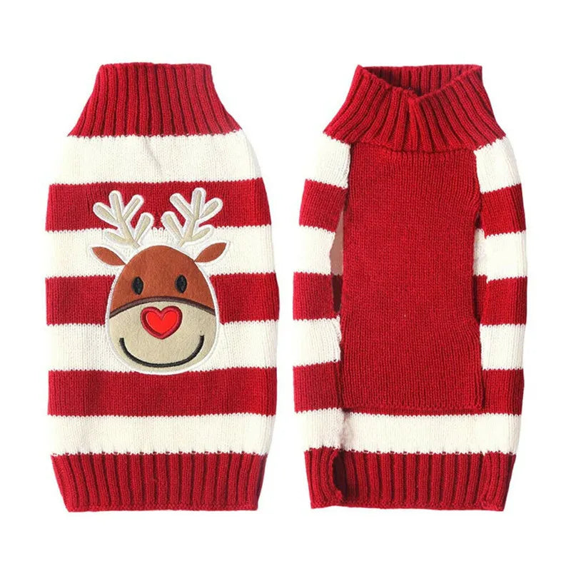 🎄 Christmas Dog Sweater — Warm Knitted Winter Outfit for Dogs & Puppies