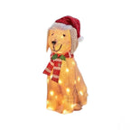 ⭐ LED Weihnachtsdeko Garten Hund | Beleuchtete Acryl Figur 35cm | Batteriebetrieben Aussen