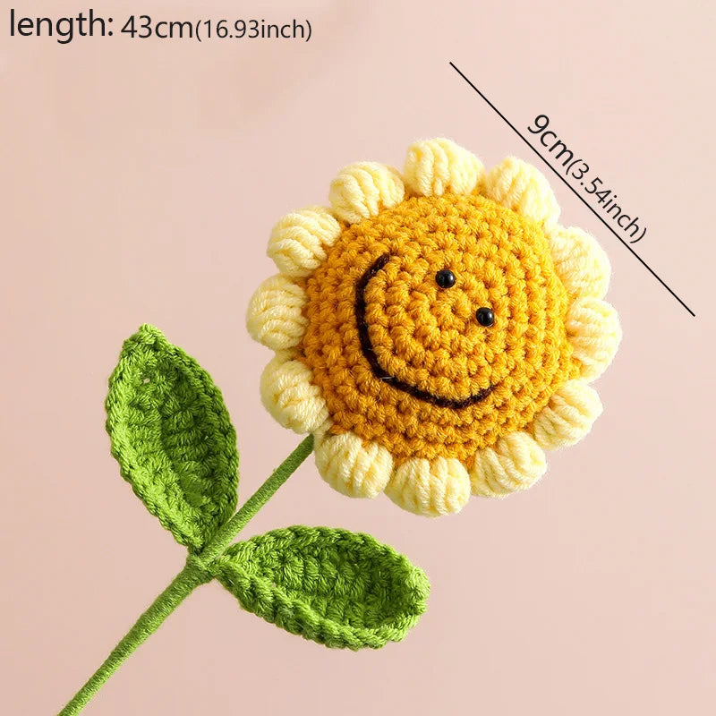 ⭐Gehäkelte Sonnenblume | Handgestrickter Blumenstrauß | Kreatives Woll-Geschenk