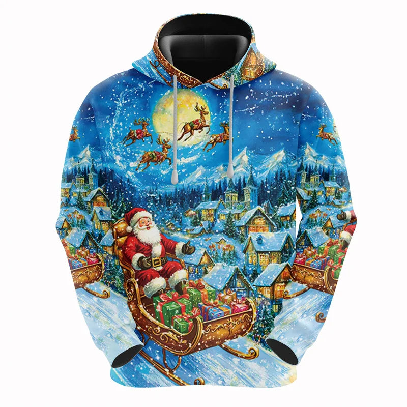 ⭐ 3D Santa Hoodie Familie | Weihnachtsmann Pullover für Kinder & Erwachsene | XS-6XL