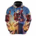 ⭐ 3D Santa Hoodie Familie | Weihnachtsmann Pullover für Kinder & Erwachsene | XS-6XL