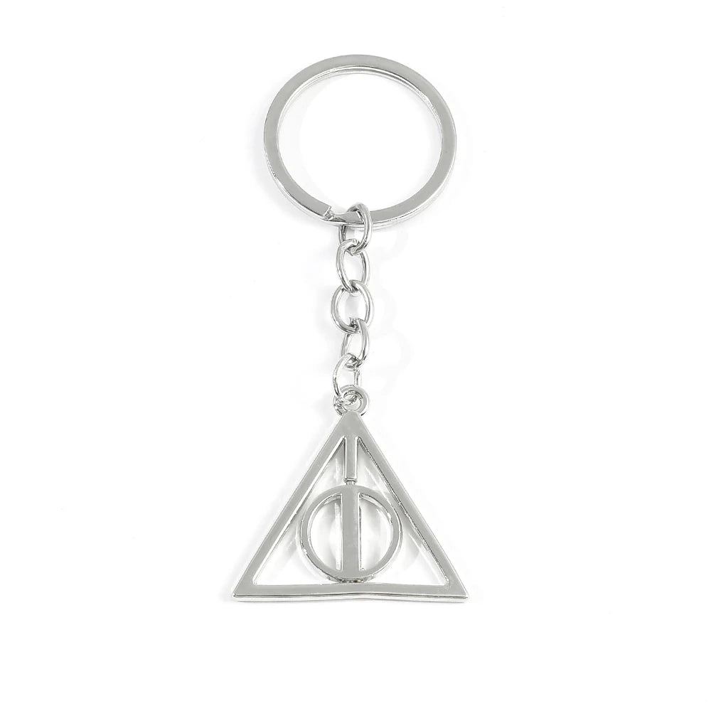 Harry Potter Keychain Movie Deathly Hallows Pendant Keychain Men Women Backpack Pendant Jewelry Accessories Gifts