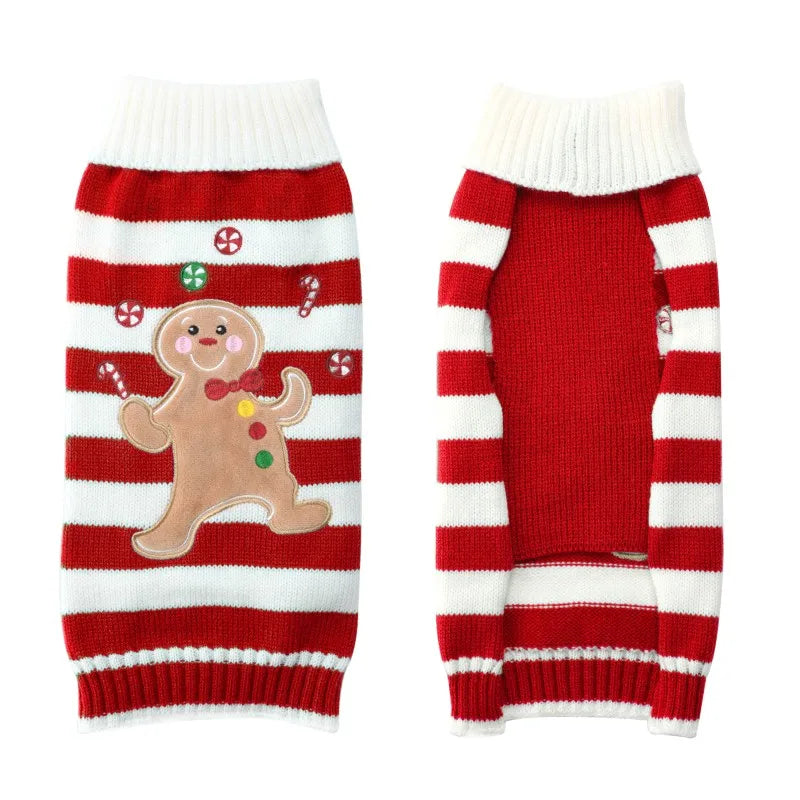 🎄 Christmas Dog Sweater — Warm Knitted Winter Outfit for Dogs & Puppies