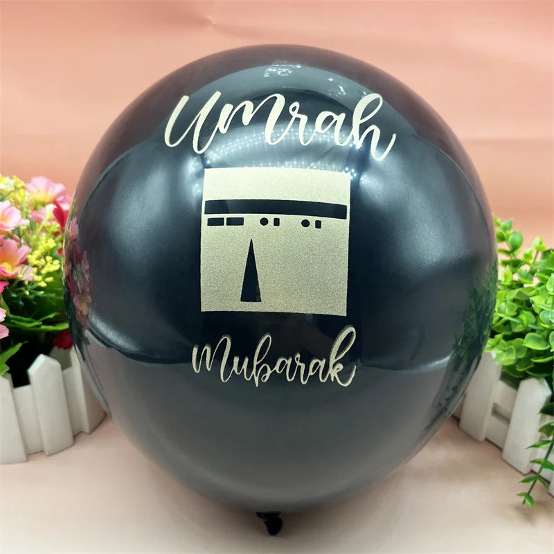 ⭐ 10x Umrah Mubarak Luftballons | Schwarz Gold Deko Set | Latexballons Islamische Party