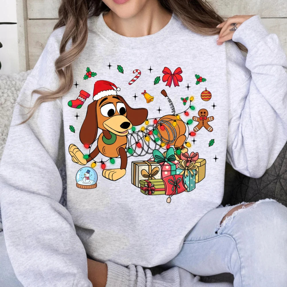⭐ Toy Story Weihnachts Hoodie Slinky Dog | Heavyweight Baumwolle | Fleece Gefüttert | S-3XL