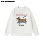 ⭐ Dackel Plüsch Hoodie Damen | Korean Style Oversized | Y2K Kawaii Pullover 2025