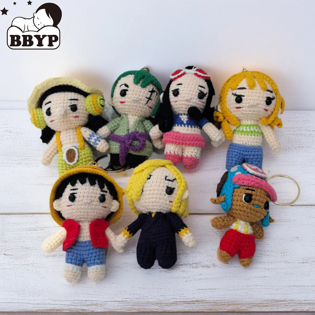 Handmade Crochet Anime Characters Keychain Perfect Gift Doll Key Ring Pendant Kawaii Figure Decoration Gift