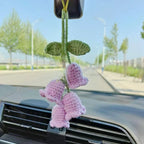 ⭐ Gehäkelte Pflanze Auto Anhänger | Rückspiegel Deko | Handmade Plant Charm | Grün