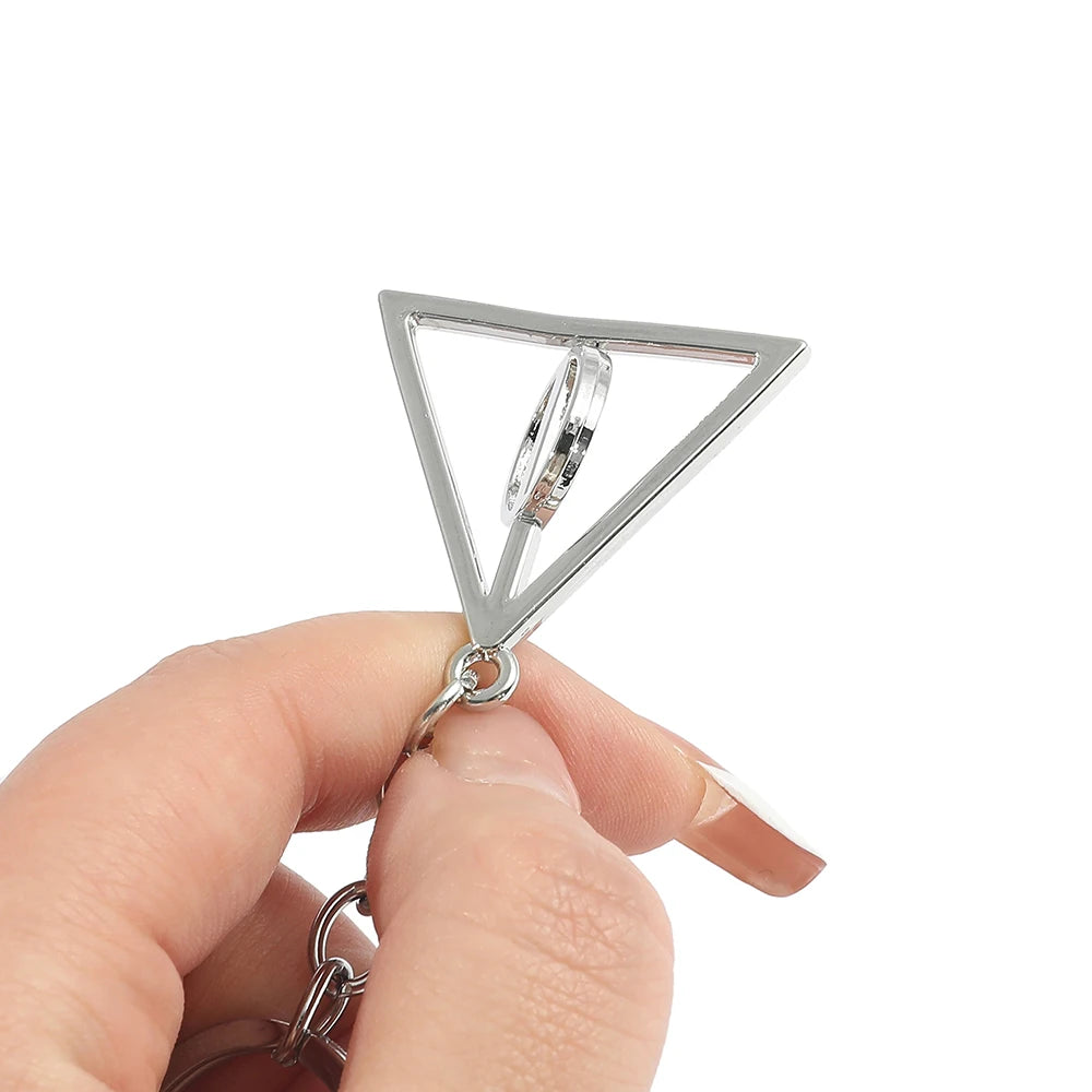 Harry Potter Keychain Movie Deathly Hallows Pendant Keychain Men Women Backpack Pendant Jewelry Accessories Gifts