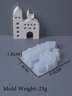 3D Mosque Shape Silicone Mold Hollow House Plaster Ornaments Mould Ramadan Holiday Gift Candle Gypsum Mold Home Decor Supplies