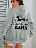 ⭐ Dackel Mama Hoodie | Lustiger Hunde-Print | Weicher Pullover Langarm